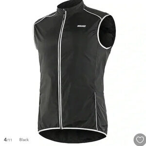 Arsuxeo reflective vented cycling vest with zippered back pocket